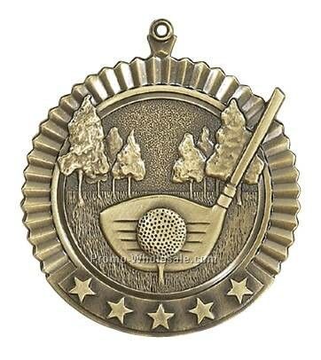 Medal, "golf" Star - 2-3/4" Dia