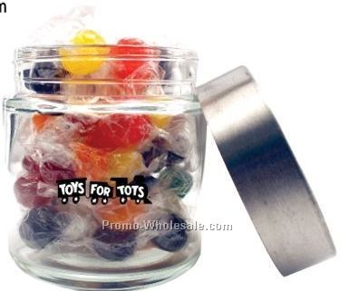 Round Jar With Stainless Steel Lid W/ Premium Hard Candy (2 Day Service)