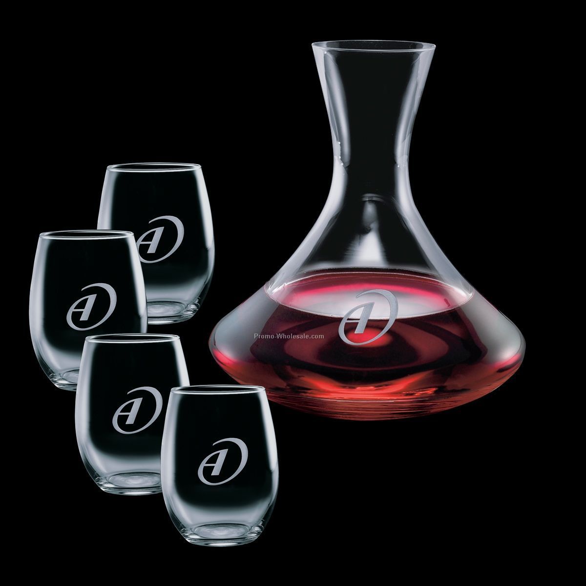 Senderwood Carafe & 4 Stanford Wine Glasses