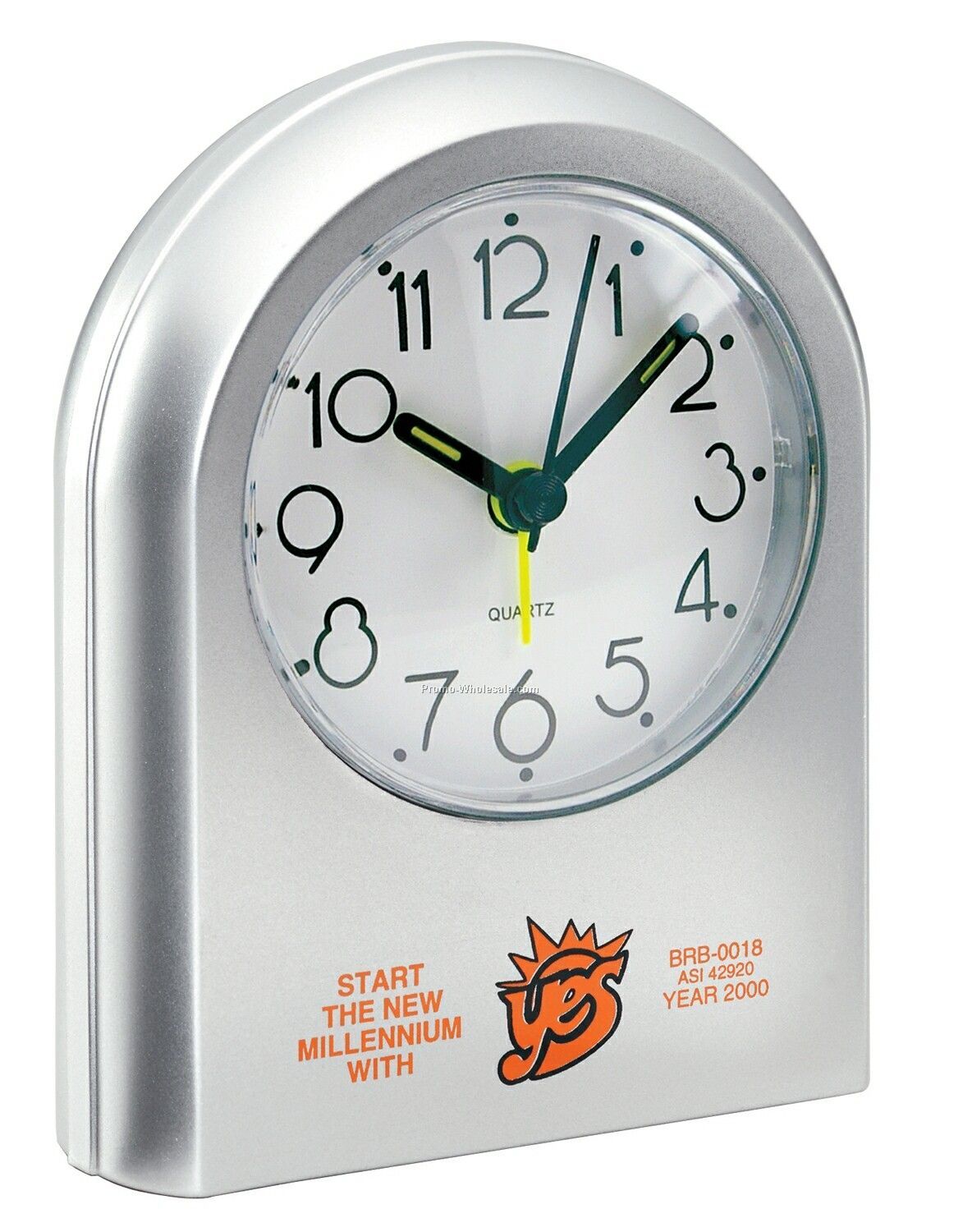 Silver Arch Abstract Art Alarm Clock - 4-3/4"x3-3/4"