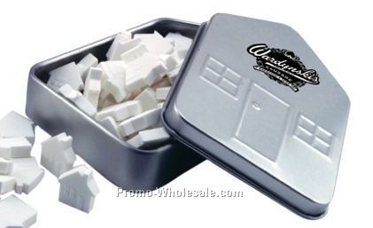 Small House Tin W/ Cinnamon Flavor Mints (2 Day Service)