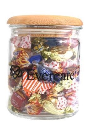 Small Round Jar W/ Salt Water Taffy