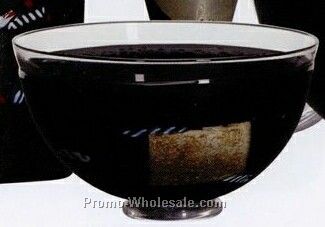 Small Satellite Silver Leaf Handmade Bowl - Black