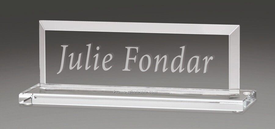 Starphire Glass Nameplate - 10"x3-1/2"x3"