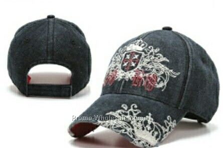 Stock Blue Cap With Design