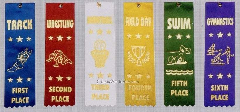 Stock Sports Ribbon (Card & String) - Baseball - 3rd Place