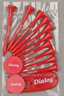 Value Pack 10 2-3/4" Tiger Golf Tees W/ 2 3/4" Marker & Divot Fixer