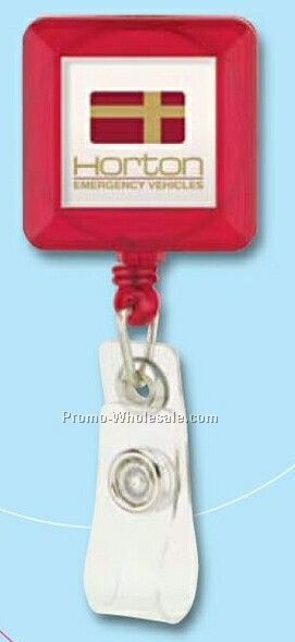 Valumark Red Square Badge Holder 1-1/4"x1-5/8"x5/16"