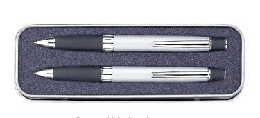 Viking Satin Silver Twist-action Metal Ballpoint Pen & Pencil Gift Set