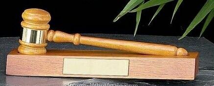 Walnut Gavel On Base (10-1/2")