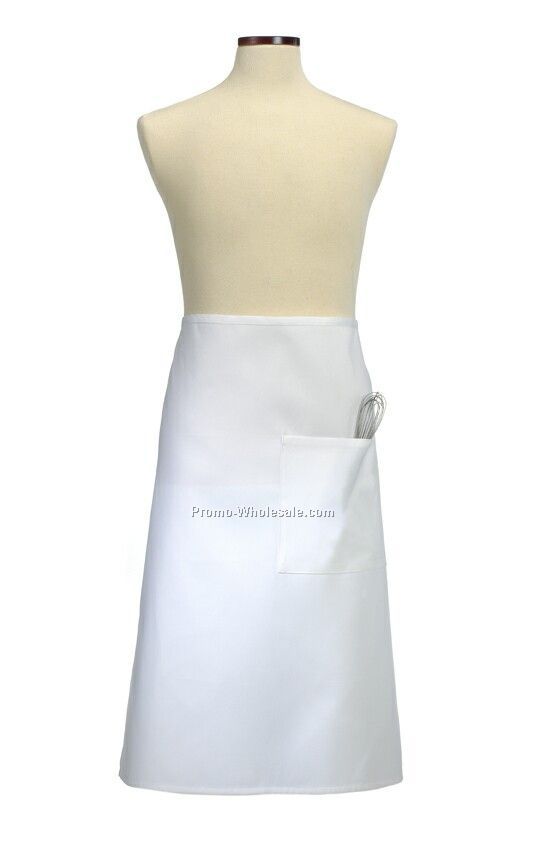 Wolfmark Full Bistro Waist Apron - White