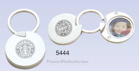 1-1/2"x1/4" Chrome Keychain & Picture Holder (Engraved)