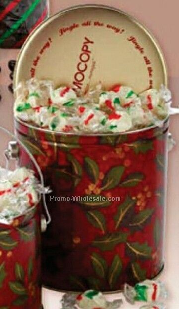 1/2 Gallon Designer Pail W/ Peppermint Candy Cane Taffy