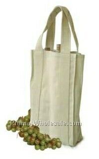 100% Pre Consumer Recycled Cotton Double Wine Tote