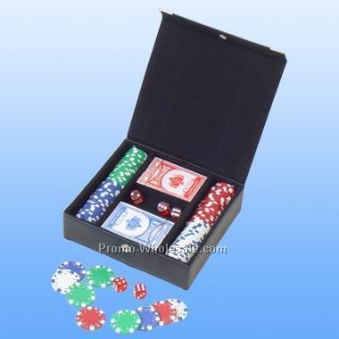 100 Pcs Chips/ Poker Set W/ Dice (Screened)