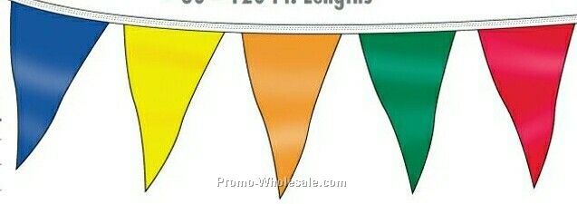 120' Tailor Made Mass Pennants 100 Per String - Black/ Orange