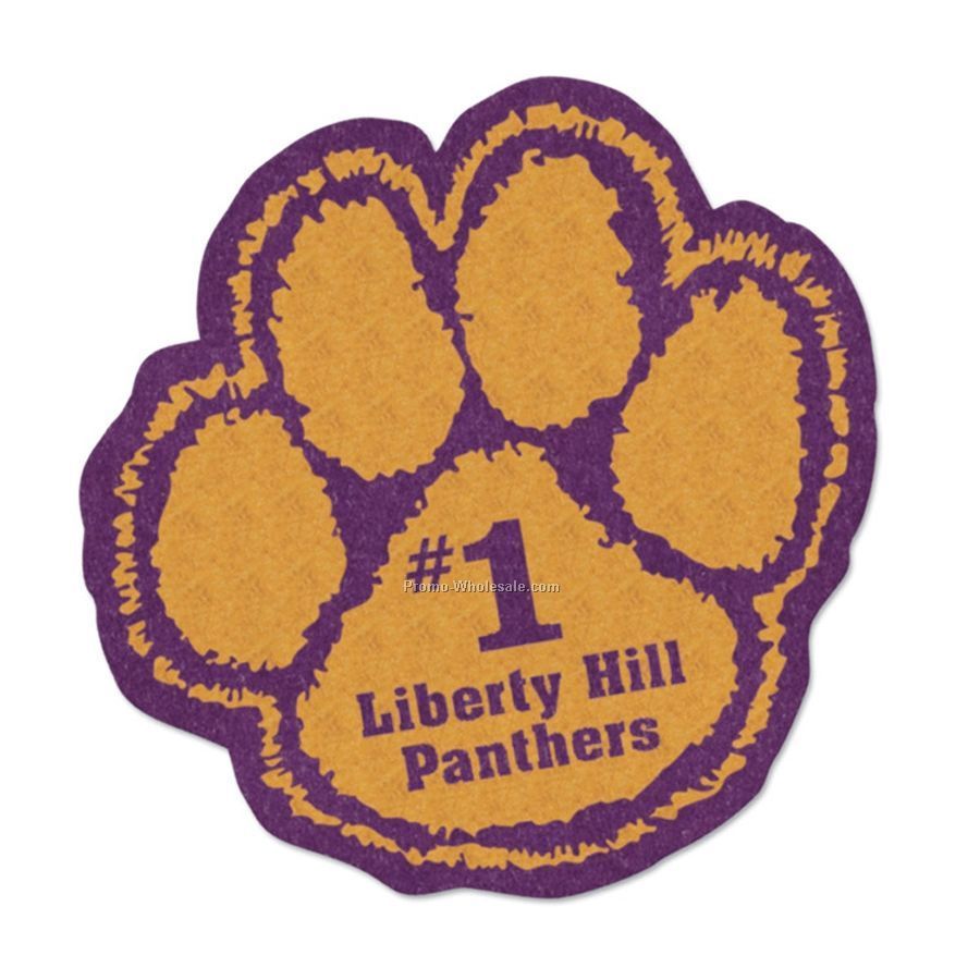 14-1/2"x14-1/2" Paw Felt Spirit Emblem / Sign