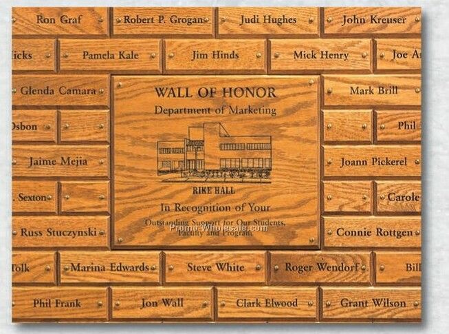 14"x18" Mini Stained Oak Recognition Wall