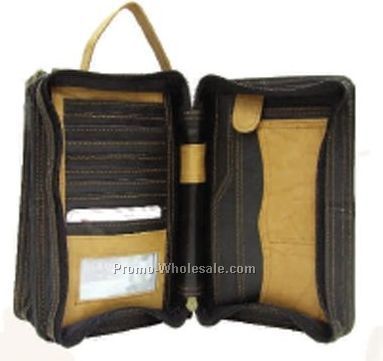 16cmx23cmx8cm Dark Brown 2 Section Cell Phone Pouch W/Straps