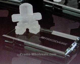 2-1/2" Inukshuk Figurine On Jade Glass Base