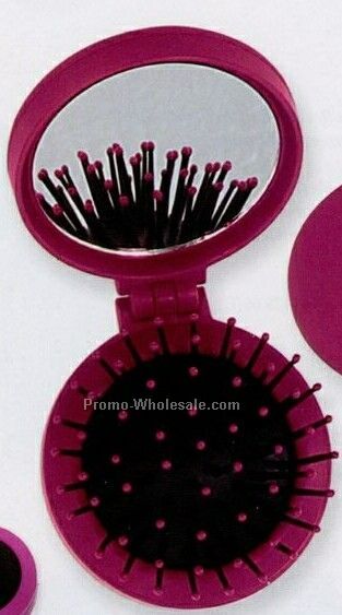 2 In 1 Mirror / Hair Brush Kit (Colors)