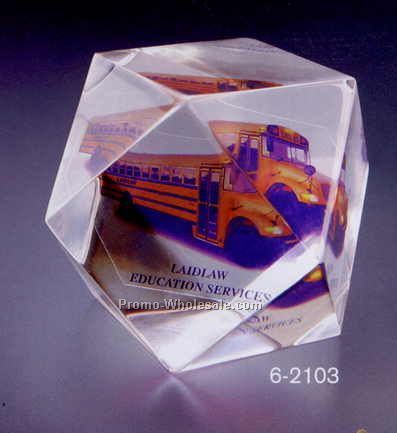 2"x2"x2" Acrylic Faceted Cube Paper Weight Award