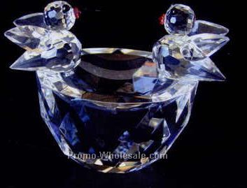 3" Optic Crystal Bird Nest Figurine