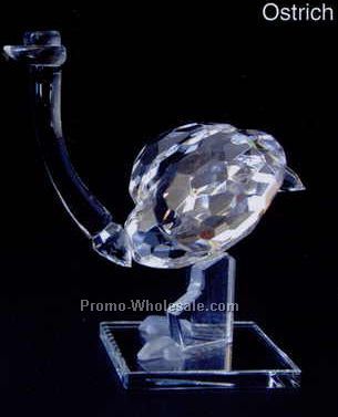 3-1/2"x2-1/4" Optic Crystal Ostrich Figurine