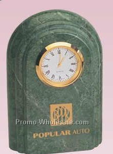 3"x1-1/2"x4-1/2" Green Marble Arch Clock (Screened)
