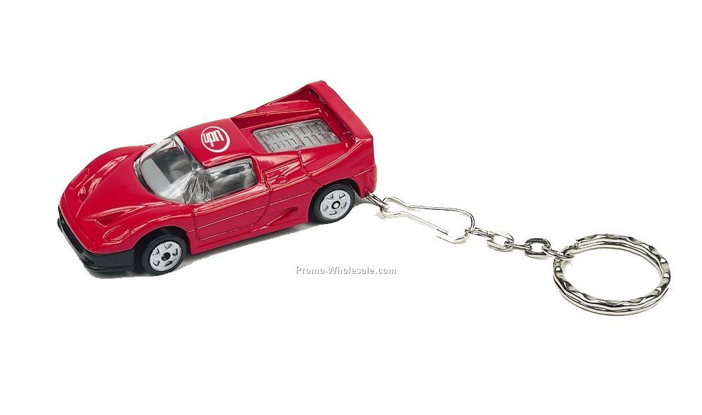 3"x1-1/4"x1-1/4" Exotic Race Car Keychain