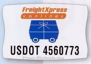 3"x4-1/2" Rectangle Truck Sign & Equipment Decal W/Square Corner (1 Color)