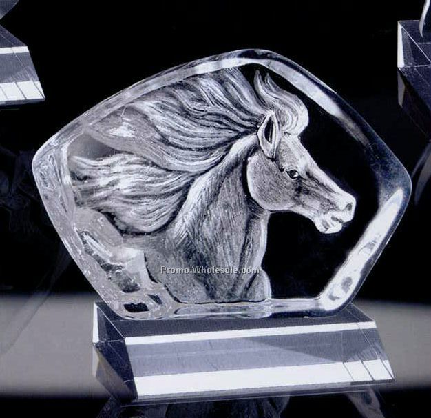 4-4/5" Animal On Base Horse Crystal Sculpture