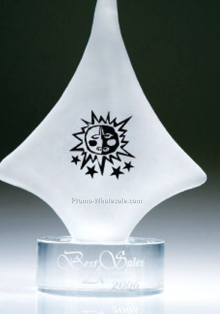 6-1/2"x4"x9-3/4" Avant Star W/Art Glass & Optical Crystal Paper Weight