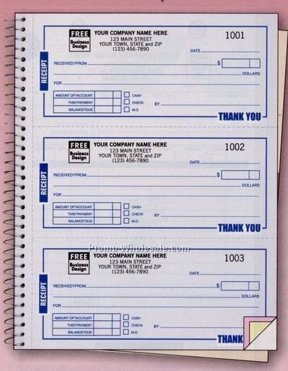 6-3/4"x8-1/2" High-impact 3 Part Desk Receipt Book