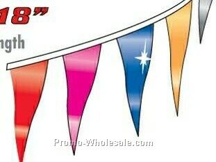 60' Metallic Rainbow Pennants W/ 40 Per String - Turquoise/ Silver