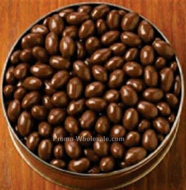 66 Oz. Chocolate Covered Almonds Custom Gift Tin