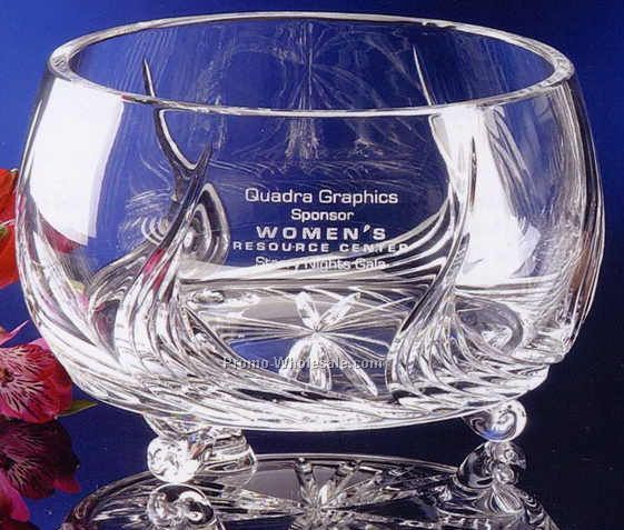 7-1/2"x5-1/4" Westgate Wildfire Crystal Footed Bowl Award