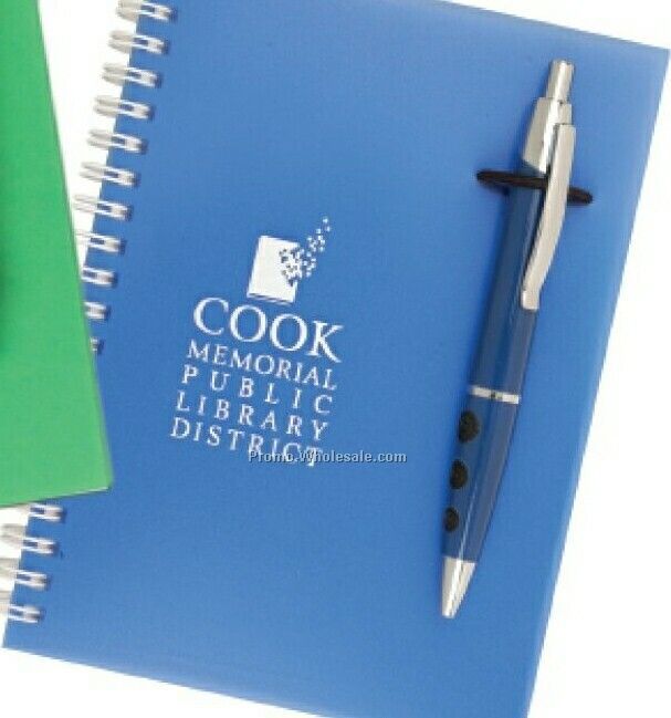 7"x10" Notebook & Plastic Ballpoint Pen Combo Set