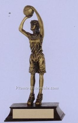 8" Sport Sculpture W/ Antique Gold Finish (F Basketball)