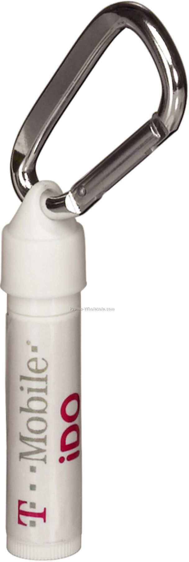 Beeswax Lip Balm White Tube With Carabiner Clip