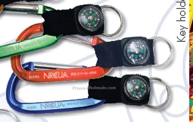 Carabiner & Compass W/ Key Ring