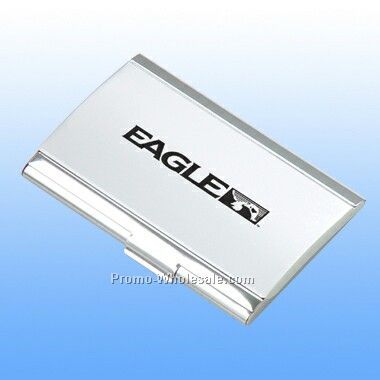 Chrome Plated Steel Card Holder (Screened)