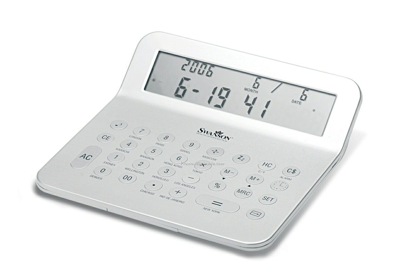 Consulate Metal World Time Clock/ Calculator/ Calendar/ Thermometer