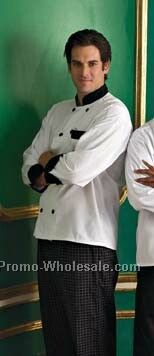 Custom Trim Chef Coat - White With Black Trim (Xs-6-xl)