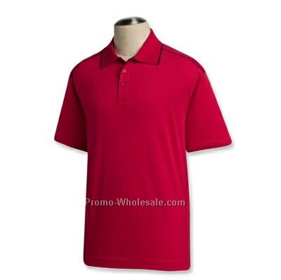 Cutter & Buck Alliance Organic Polo For Men Red/Navy Blue