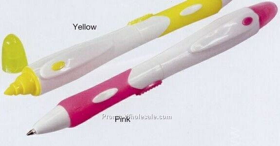 Dual Function Highlighter W/ Retractable Pen