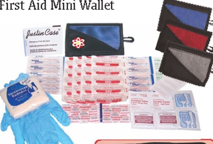 First Aid Mini Wallet Kit W/ Multiple Pockets