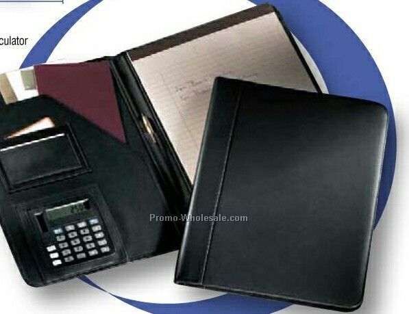 Florentine Napa Leather Writing Pad W/ Calculator