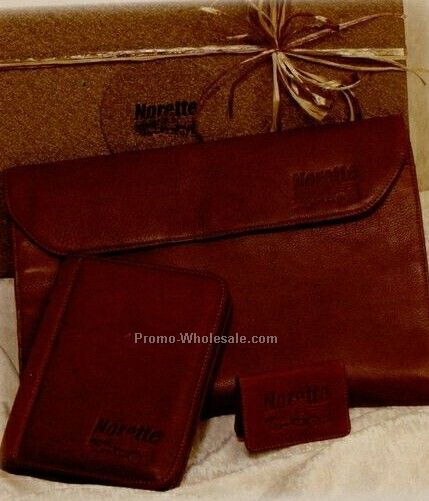 Gift Set W/ Badger Bluff Portfolio/ Business Card Holder & Meeting Folder