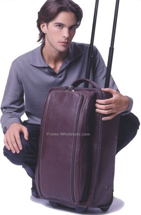 Hand Stained Leather Wheeled Carry On Bag